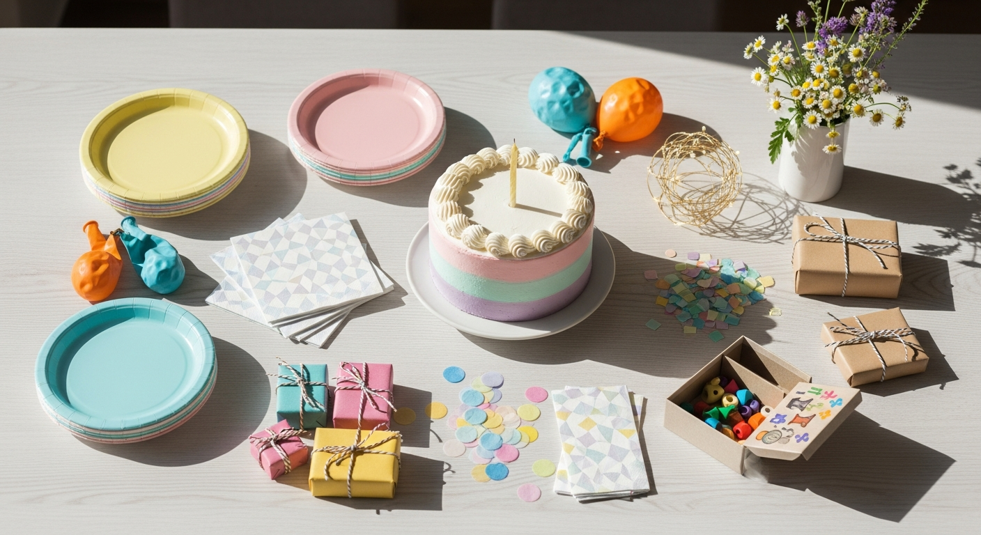 Fun ideas for a birthday party at home illustration