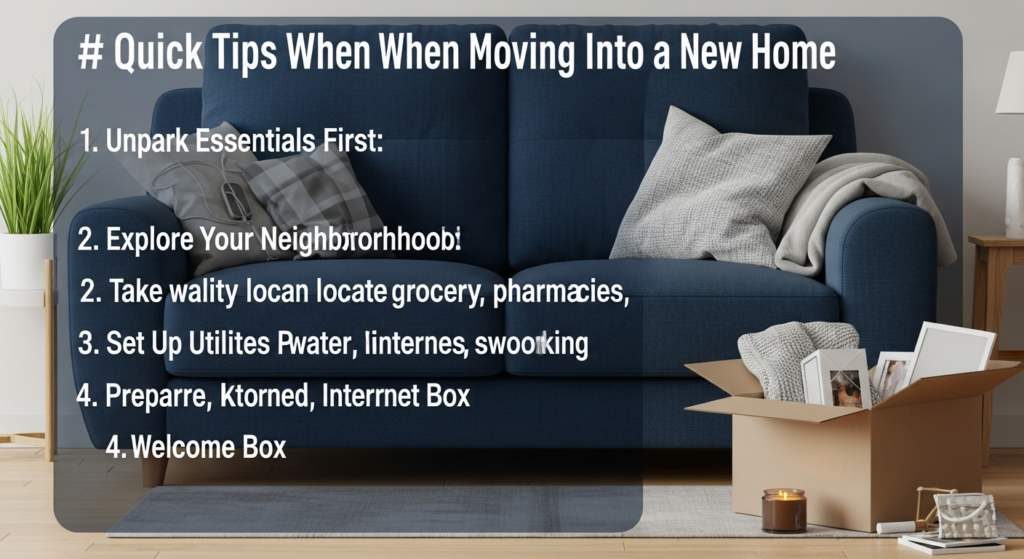 4 quick tips when moving into a new home