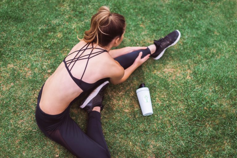 a person lying on grass