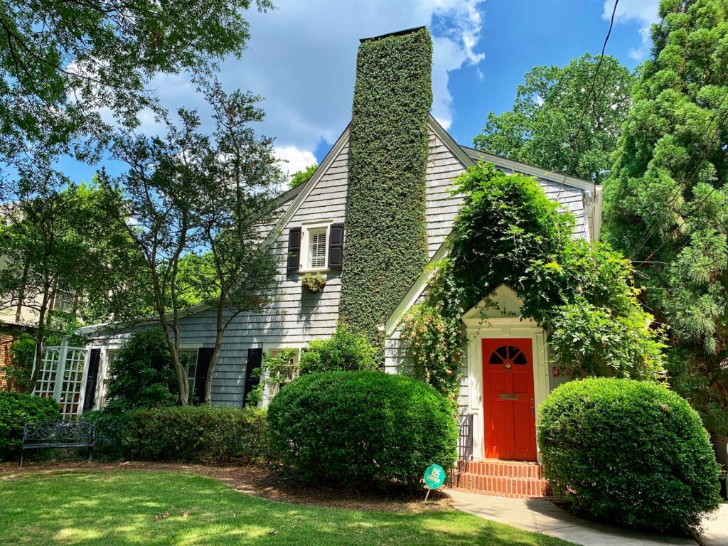 a house with a red door