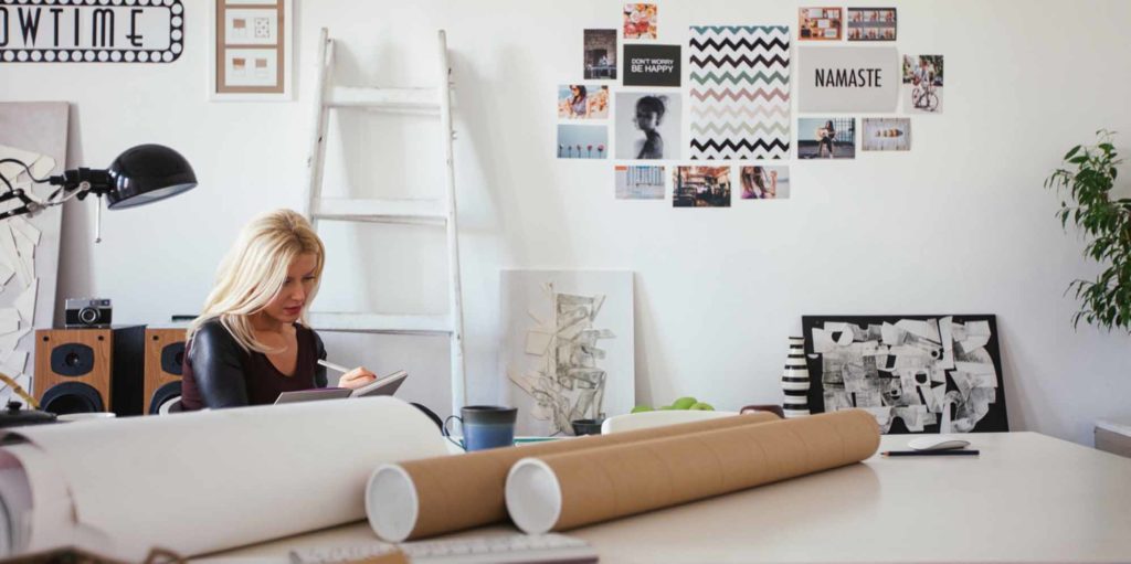 a person sitting at a desk