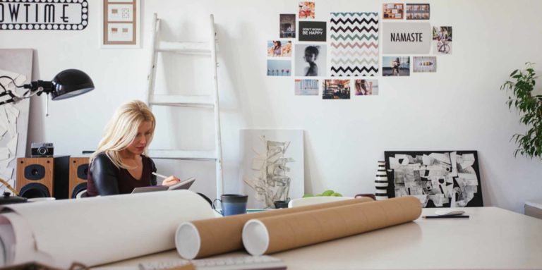 a person sitting at a desk