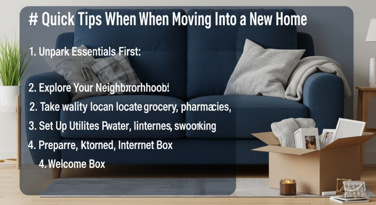 4 quick tips when moving into a new home