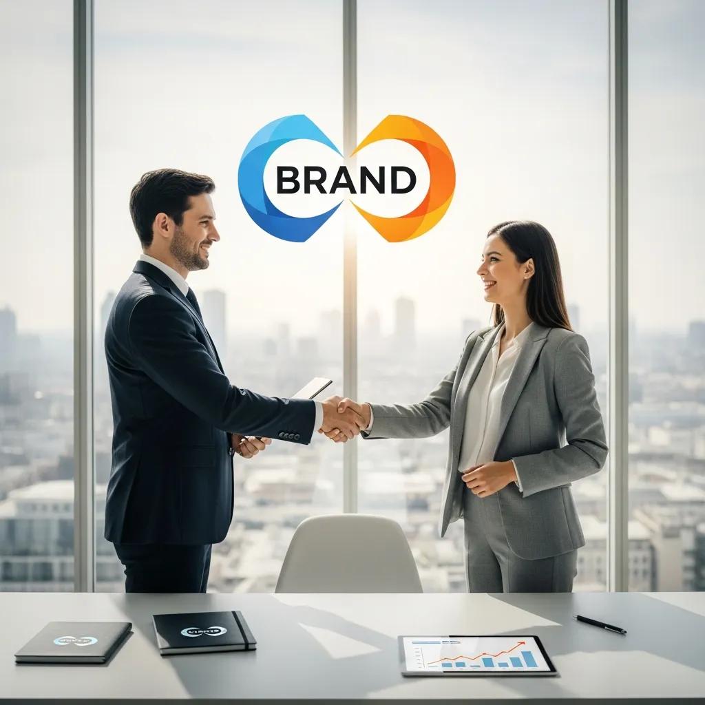 Brand representatives shaking hands to symbolize successful partnerships