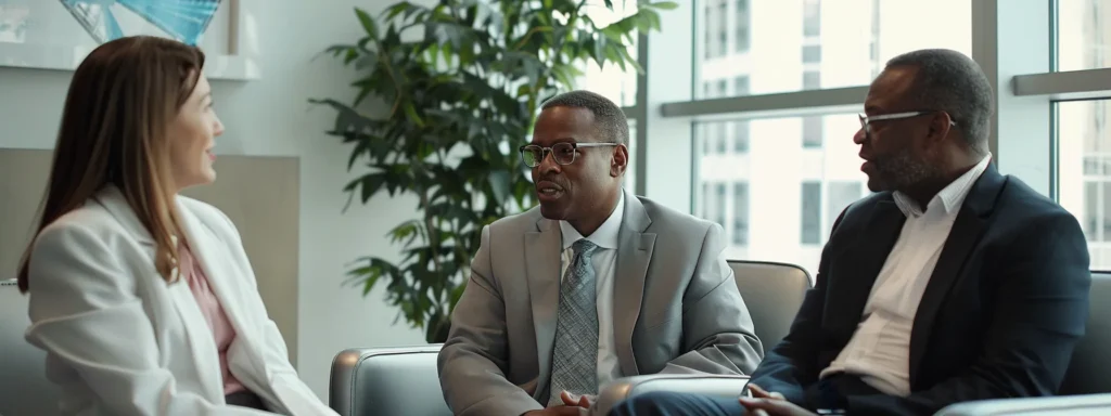 business professionals in columbus discussing cpr certification benefits next to an anchor.