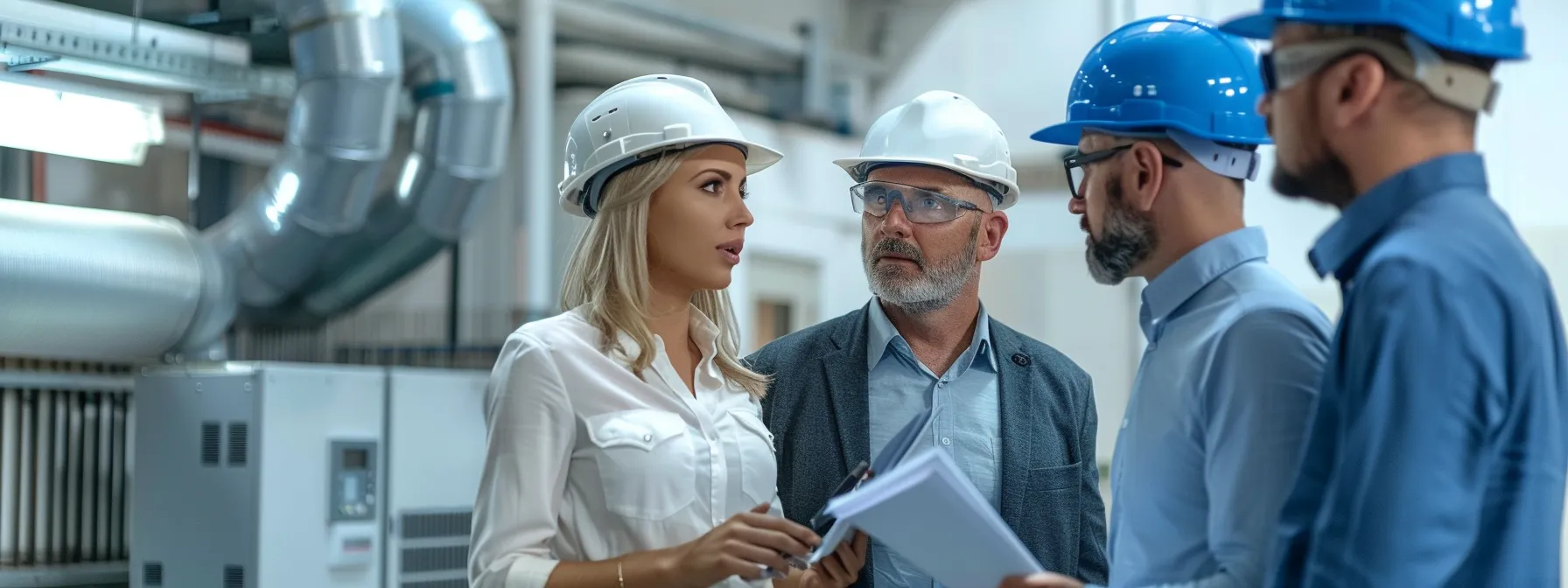Air Conditioning Repair Woodstock: Proactive Steps for Homeowners Seeking Reliability 2 a group of professionals reviewing maintenance plans for air conditioning systems.
